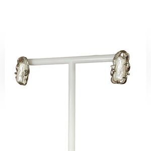 COPY🎉Host Pick🎉Vintage Freshwater Cultured Baroque Diamond Earrings